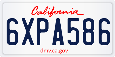 CA license plate 6XPA586