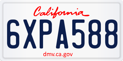 CA license plate 6XPA588