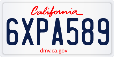 CA license plate 6XPA589