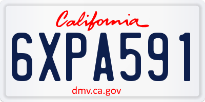 CA license plate 6XPA591
