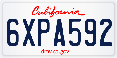 CA license plate 6XPA592