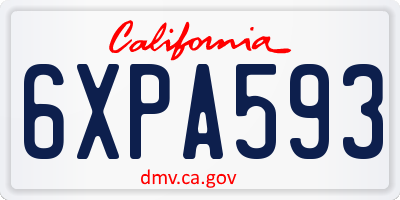 CA license plate 6XPA593