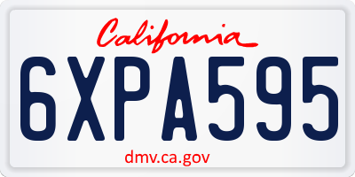 CA license plate 6XPA595