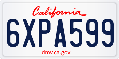CA license plate 6XPA599