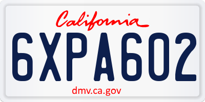 CA license plate 6XPA602