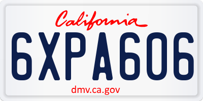 CA license plate 6XPA606
