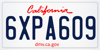 CA license plate 6XPA609
