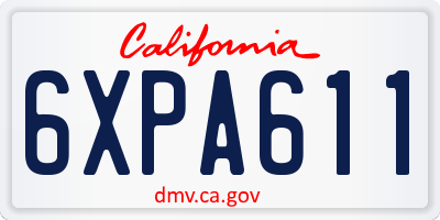 CA license plate 6XPA611