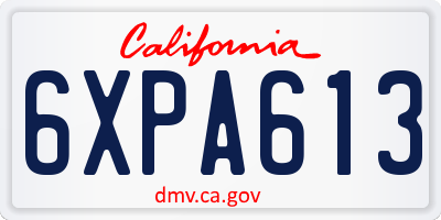 CA license plate 6XPA613