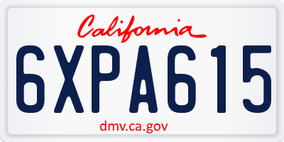 CA license plate 6XPA615