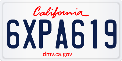 CA license plate 6XPA619
