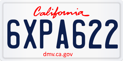 CA license plate 6XPA622