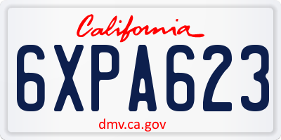 CA license plate 6XPA623