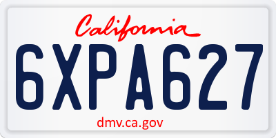 CA license plate 6XPA627