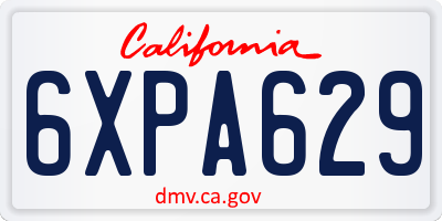 CA license plate 6XPA629