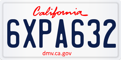 CA license plate 6XPA632