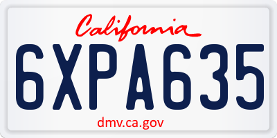 CA license plate 6XPA635