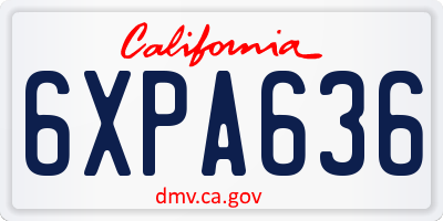 CA license plate 6XPA636
