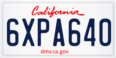 CA license plate 6XPA640