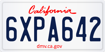 CA license plate 6XPA642