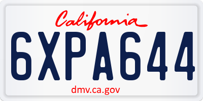 CA license plate 6XPA644
