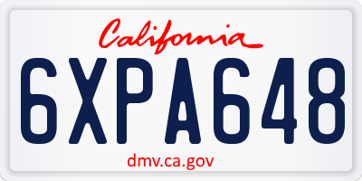 CA license plate 6XPA648