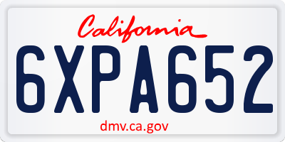 CA license plate 6XPA652