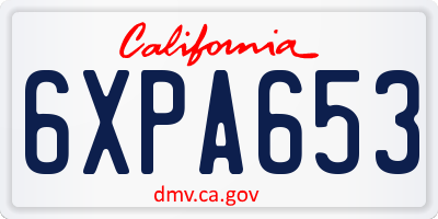 CA license plate 6XPA653