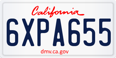 CA license plate 6XPA655