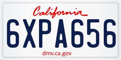 CA license plate 6XPA656
