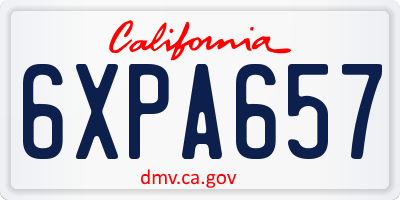CA license plate 6XPA657