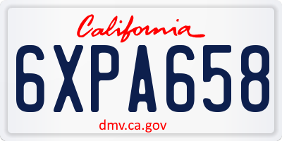 CA license plate 6XPA658