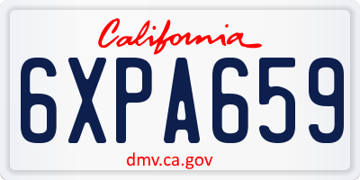 CA license plate 6XPA659