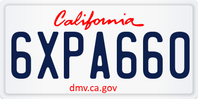 CA license plate 6XPA660