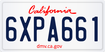 CA license plate 6XPA661