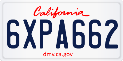 CA license plate 6XPA662
