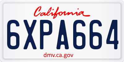 CA license plate 6XPA664