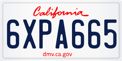 CA license plate 6XPA665