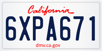 CA license plate 6XPA671