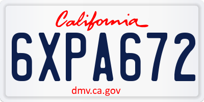 CA license plate 6XPA672
