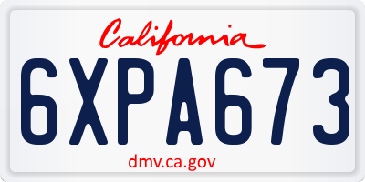 CA license plate 6XPA673