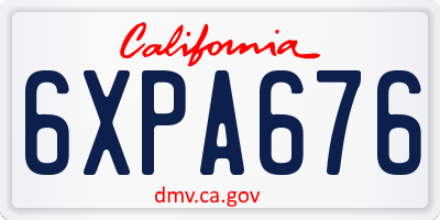 CA license plate 6XPA676