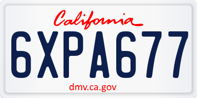 CA license plate 6XPA677