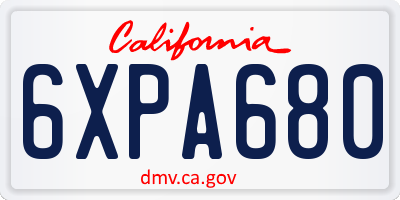 CA license plate 6XPA680