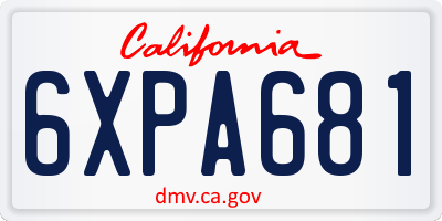 CA license plate 6XPA681
