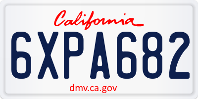 CA license plate 6XPA682