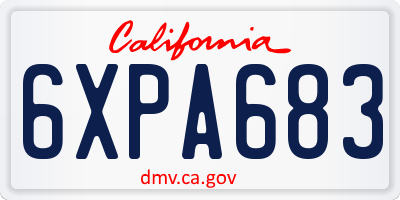 CA license plate 6XPA683