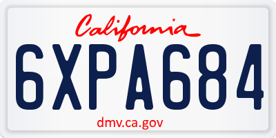 CA license plate 6XPA684