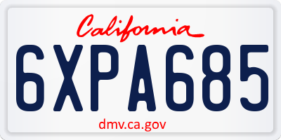 CA license plate 6XPA685