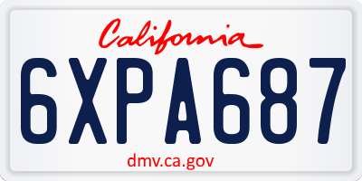 CA license plate 6XPA687